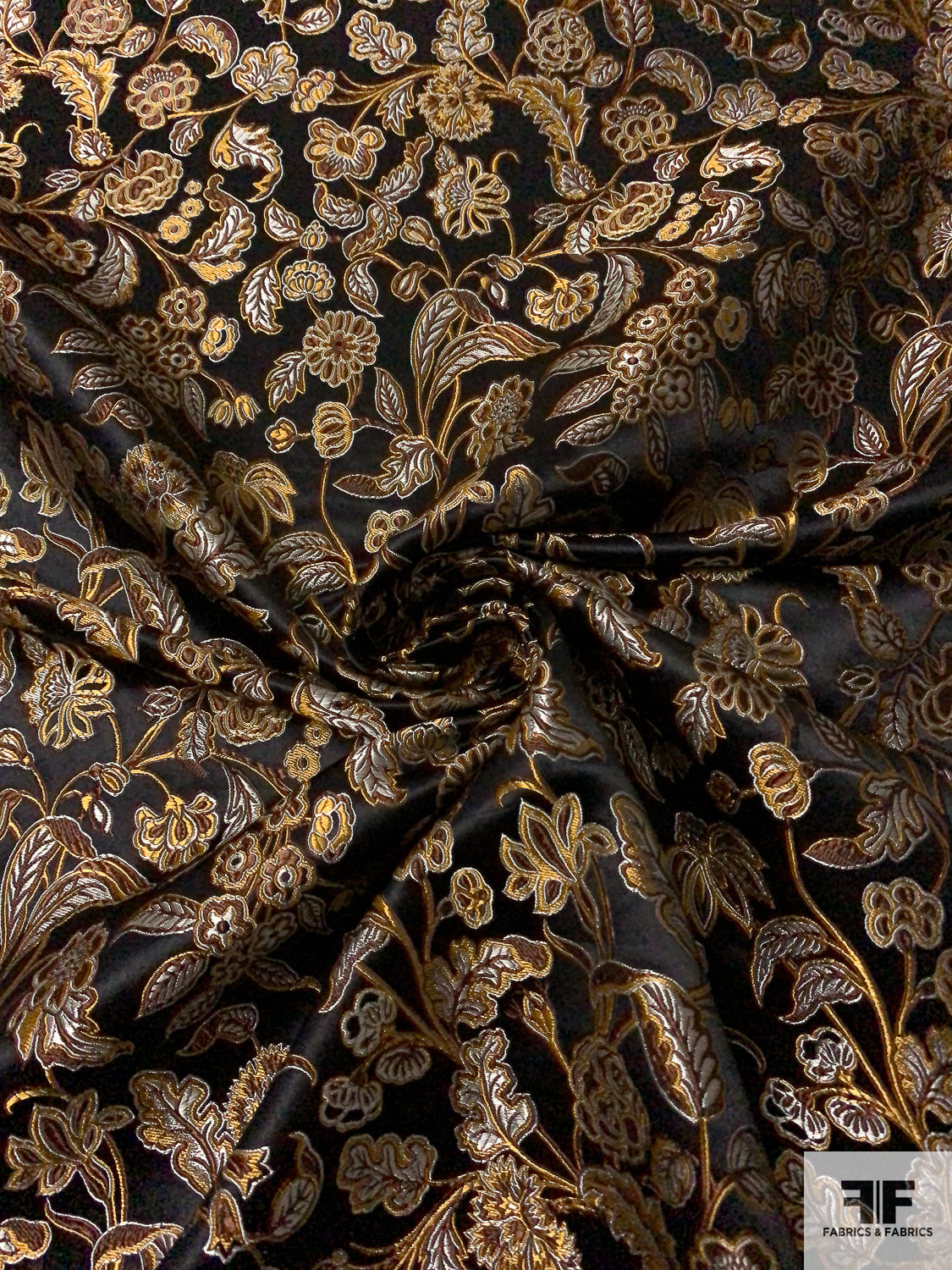 Black and Brown Floral Normal Width Georgette Fabric – Fabrics