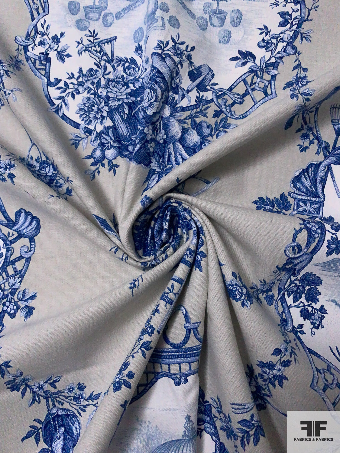 Toile Blue Fabric