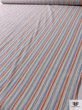 Vertical Striped Textured Cotton Shirting - Multicolor