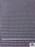 Gingham Check Yarn-Dyed Cotton Shirting - Navy / Ivory