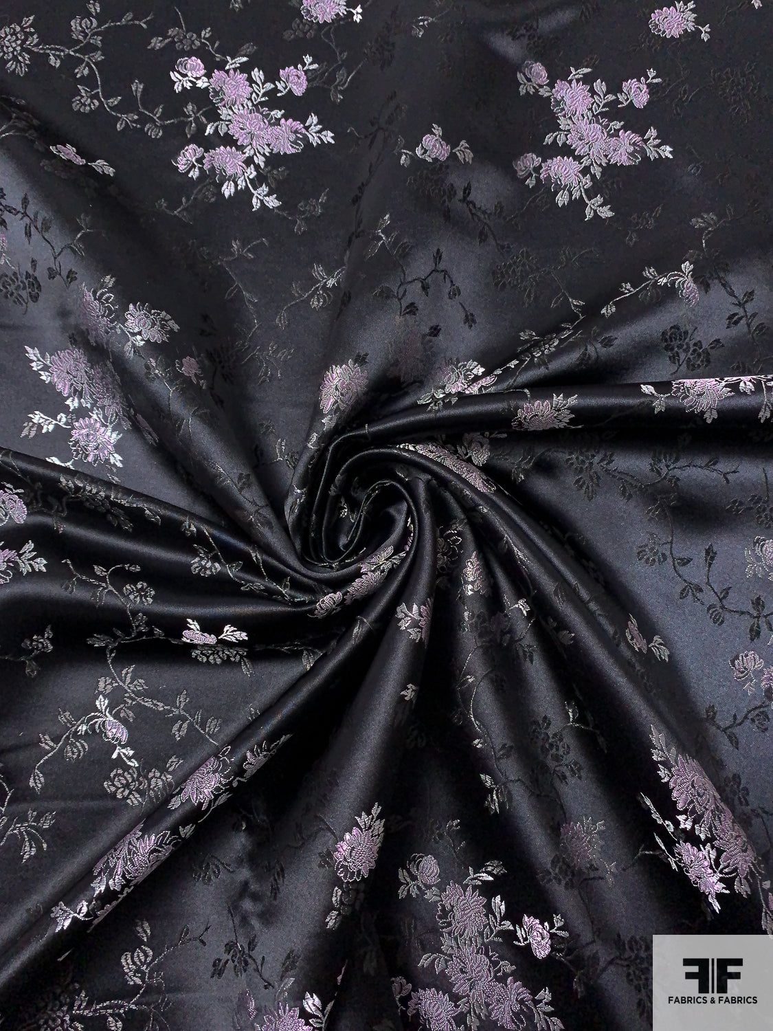 Black Floral Jacquard Fabric 3282 – Fabrics4Fashion