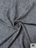 Curly Leaf Pattern Brocade with Metallic Fibers - Grey / Silver