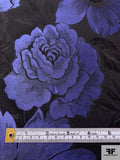 Floral Blossoms Brocade - Indigo / Black