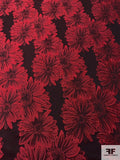 Floral Brocade - Red / Black