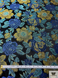 Floral Brocade - Blue / Yellow / Turquoise / Black