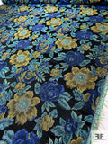 Floral Brocade - Blue / Yellow / Turquoise / Black