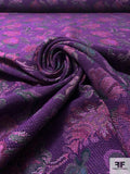 Ornate Floral Tapestry-Look Brocade - Purples / Black / Grey
