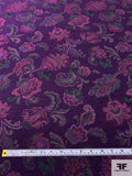 Ornate Floral Tapestry-Look Brocade - Purples / Black / Grey
