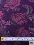 Ornate Floral Tapestry-Look Brocade - Purples / Black / Grey