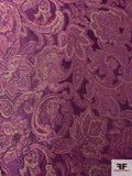 Paisley Floral Brocade - Purple / Magenta / Tan