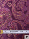 Paisley Floral Brocade - Purple / Magenta / Tan
