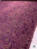 Paisley Floral Brocade - Purple / Magenta / Tan