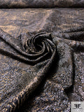 Abstract Snakeskin Pattern Brocade - Black / Grey / Tan