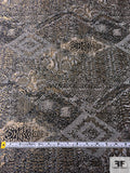 Abstract Snakeskin Pattern Brocade - Black / Grey / Tan