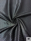 Rectangle Basket-Look Brocade - Grey / Black