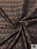 Circle Theme Brocade with Lurex Detailing - Dull Brown / Black / Gold