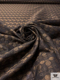 Circle Theme Brocade with Lurex Detailing - Dull Brown / Black / Gold