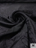 Sketch Floral Design Brocade - Black