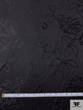 Sketch Floral Design Brocade - Black