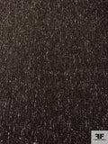 Italian Speckled Wool Blend Stretch Tweed Suiting - Black / Off-White / Grey / Gold