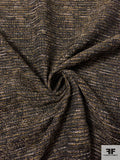 Italian Tweed Suiting with Lurex Fibers and Fused Back - Ochre / Taupe / Black / Off-White