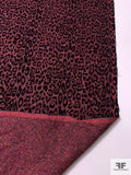 Animal Pattern Flocked Tweed Suiting - Red / Black / Violet / Orange