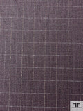 Italian Glen Plaid Wool Suiting with Lurex Fibers - Sepia Lilac / Dark Purple / White / Beige