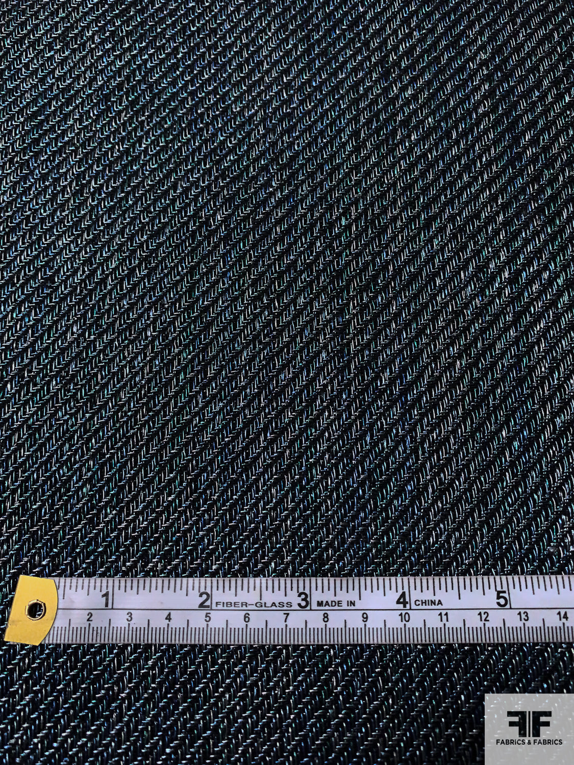 Italian Twill-Weave Suiting - Teal / Blue / Silver / Black