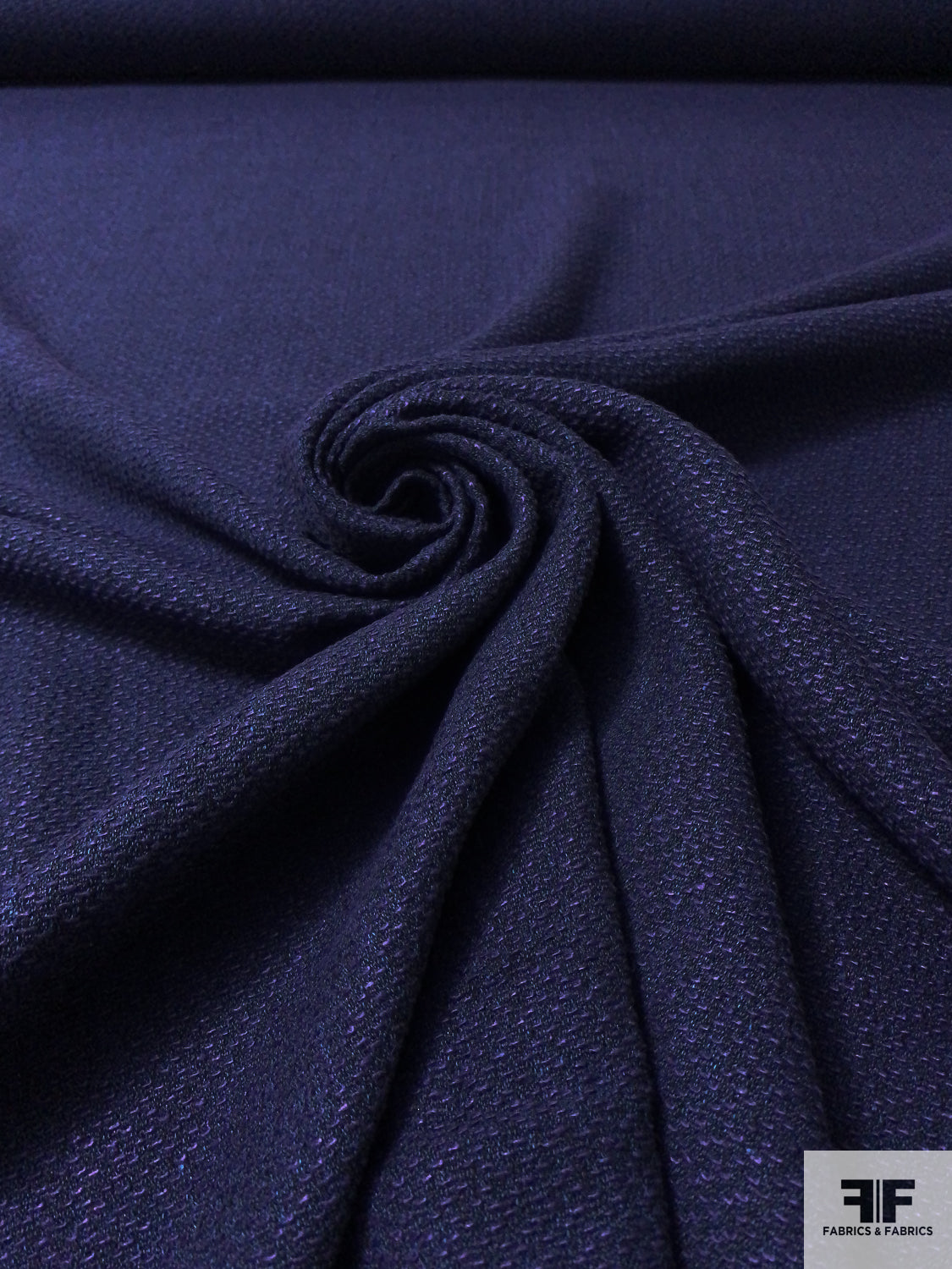 Italian Spring Tweed Suiting - Navy / Purple / Black