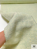 Italian Wool Blend Jacket Weight Tweed - Mint / Ivory