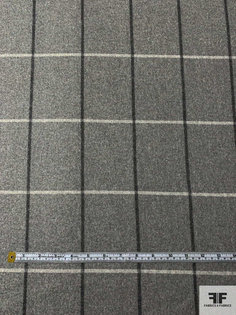 EILEEN White and Camel Windowpane, Italian Flannel