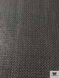 Italian Virgin Wool Tweed Suiting with Lamination Fibers - Black / Off-White