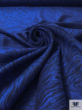 Italian Marble Wood Grain Fine Wool Challis - Blue / Navy