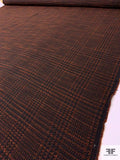 Glen Plaid Bouclé Tweed Suiting - Black / Rust / Brown