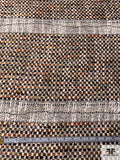 Geometric Tweed Suiting - Browns / Olive / Off-White