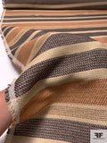 Horizontal Striped Rafia Suiting - Caramel / Tan / Brown