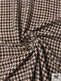 Houndstooth Jacket Weight Tweed - Brown / Light Beige / Heather Grey
