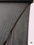 Vertical Striped Wool Suiting - Heather Grey / Orange / Periwinkle
