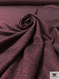 Small Herringbone Speckled Tweed Suiting - Shade of Dusty Pink / Black / Blue