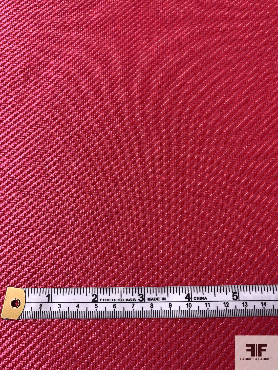 High-Sheen Gabardine-Weave Ladies Suiting - Hot Pink / Red