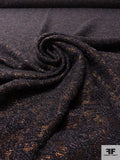 Metallic Bouclé Wool Blend Tweed Suiting - Black / Dark Gold / Dark Grey