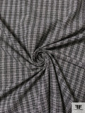 Italian Hazy Plaid Spring Tweed Suiting - Black / Off-White