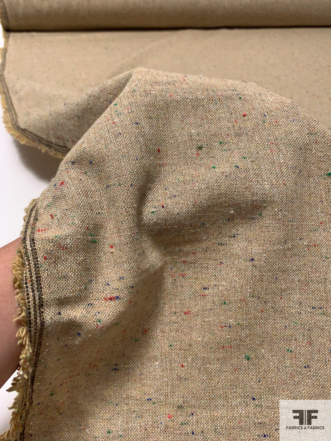 Speckled Suiting with Lurex Fibers - Tan/Multicolor | FABRICS & FABRICS ...