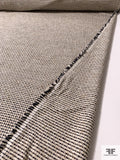 Italian Classic Ladies Cotton Tweed Suiting - Ivory / Black / Ecru