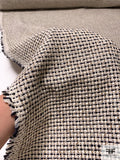 Italian Classic Ladies Cotton Tweed Suiting - Ivory / Black / Ecru