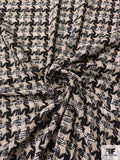 Italian Houndstooth-Like Tweed Suiting - Beige / Black / White