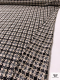 Italian Houndstooth-Like Tweed Suiting - Beige / Black / White