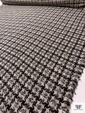 Italian Houndstooth-Like Tweed Suiting - Beige / Black / White