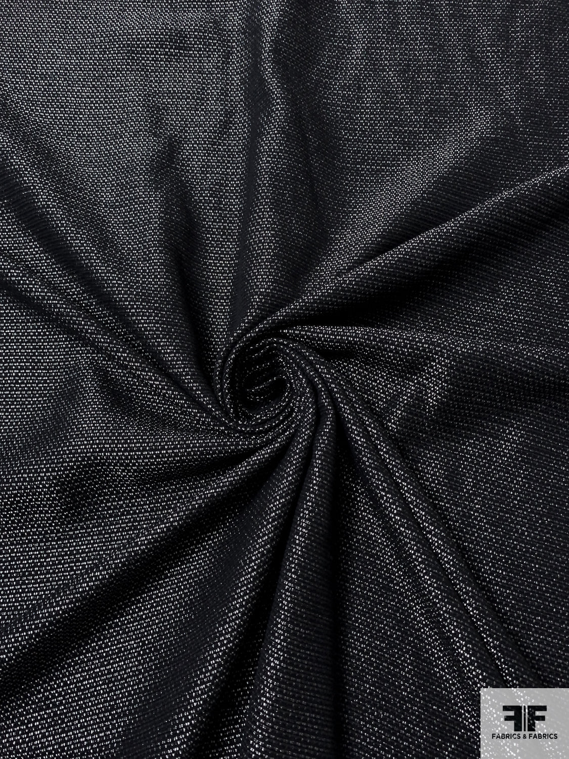 Italian Ladies Tweed Suiting with Lurex Yarns - Black / Silver