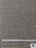 Italian Glen Plaid Brushed Wool Jacket Weight - Black / Ivory